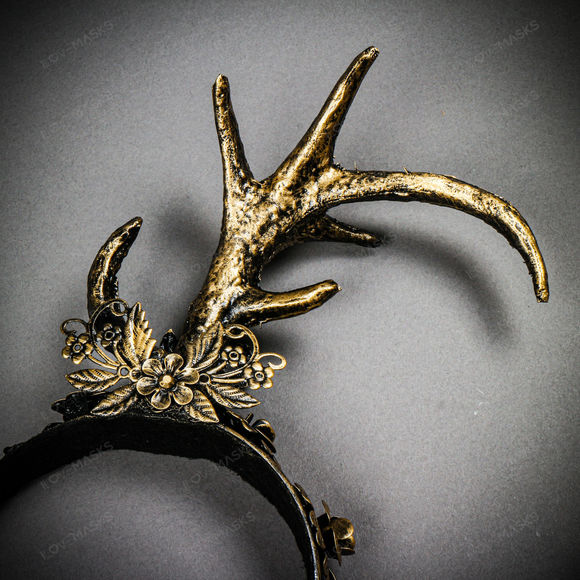 Antelope Devil Animal Deer Horn Headband - Gold - Picture 9 of 9